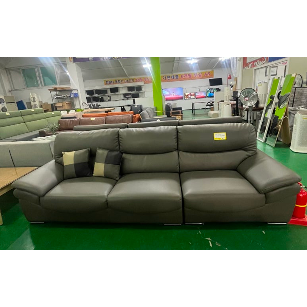 4인용 가죽소파 / 카키